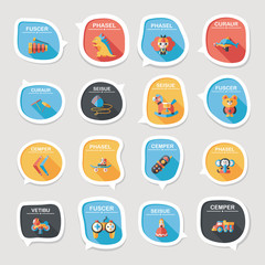 Toy speech bubble banner design flat background set, eps10