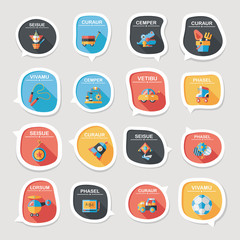 Toy speech bubble banner design flat background set, eps10