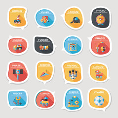 Toy speech bubble banner design flat background set, eps10