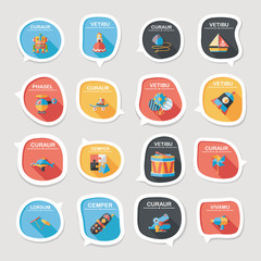 Toy speech bubble banner design flat background set, eps10