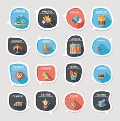 Toy speech bubble banner design flat background set, eps10