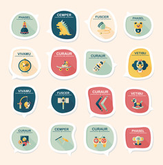 Toy speech bubble banner design flat background set, eps10