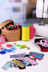 Fashion design, close-up. Sewing items