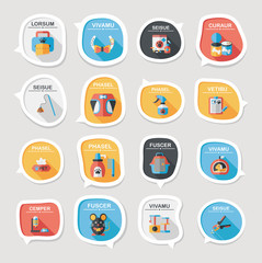 Pet bubble speech flat banner design background set, eps10