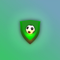Ball on green shield, Banner with background