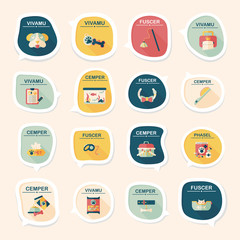 Pet bubble speech flat banner design background set, eps10