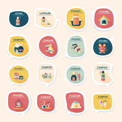 Pet bubble speech flat banner design background set, eps10
