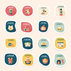 Pet bubble speech flat banner design background set, eps10