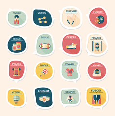 Sport speech bubble flat banner design background set, eps10