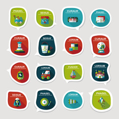 Toy speech bubble banner design flat background set, eps10