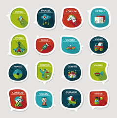 Toy speech bubble banner design flat background set, eps10