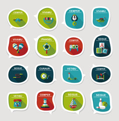 Toy speech bubble banner design flat background set, eps10