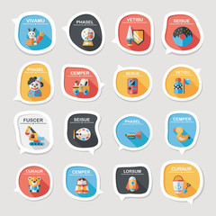 Toy speech bubble banner design flat background set, eps10