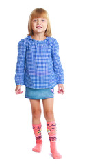 Charming girl in a blue dress.