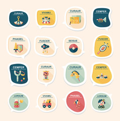 Toy speech bubble banner design flat background set, eps10