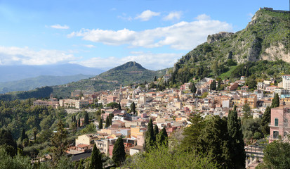 Fototapeta premium Ancient town Taormina on the Sicilian coast