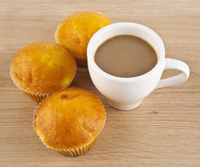 Cup of coffee and muffins