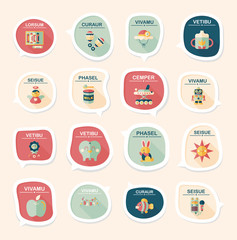 baby bubble speech banner design flat background set, eps10