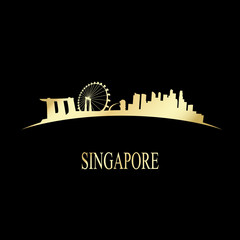 Fototapeta premium Luxury golden Singapore skyline
