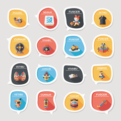 Chinese New Year bubble speech flat banner design flat backgroun