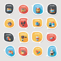 Coffee bubble speech flat banner design flat background set, eps