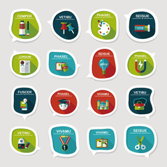 School bubble speech banner design flat background set, eps10