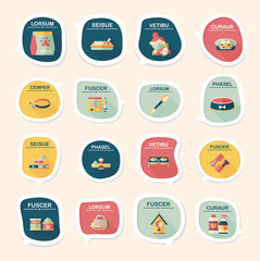 Pet bubble speech flat banner design background set, eps10