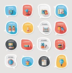 School bubble speech banner design flat background set, eps10