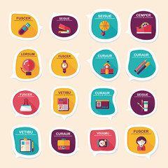 School bubble speech banner design flat background set, eps10