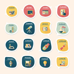 School bubble speech banner design flat background set, eps10