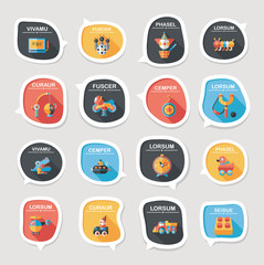 Toy speech bubble banner design flat background set, eps10