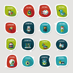 Toy speech bubble banner design flat background set, eps10