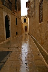Rainy day  in  Mdina - Silent City, Malta Island