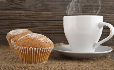 cakes and cup of coffee