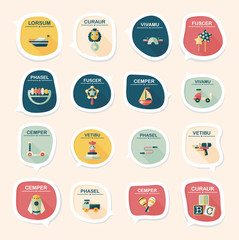 Toy speech bubble banner design flat background set, eps10
