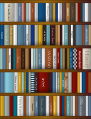 Books background. Realistic vector illustration.