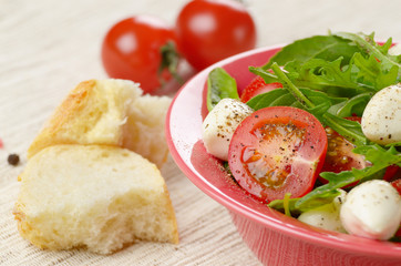 Caprese Salad and bread