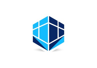 Obraz premium building,construction,real estate,logo,cube,house,square,success