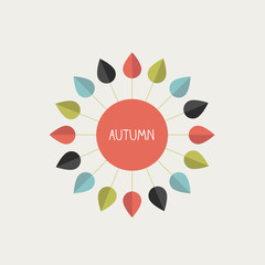 Floral sign. Flat stylized flower concept.