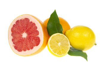 Fototapeta na wymiar Citrus fresh fruit isolated on a white background