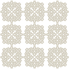 Beige ornament. White background.
