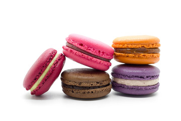 French colorful macarons.