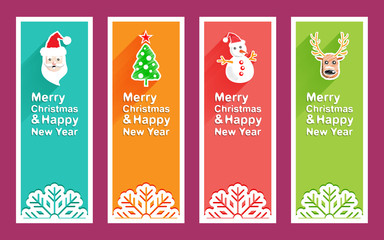 Merry Christmas and New Year cards or banner