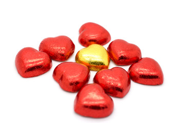 Heart shaped chocolate for love.