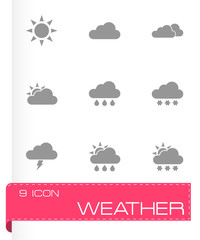 Vector black weather icon set