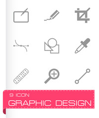 Vector black graphic design icons set