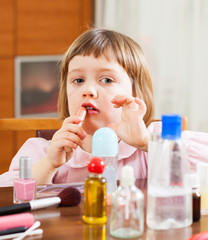 girl  with  mom's lipstick