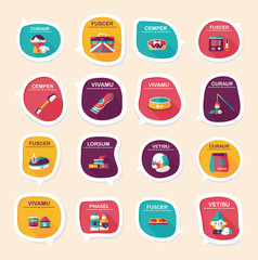 Pet bubble speech flat banner design background set, eps10
