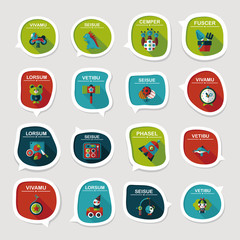 Toy speech bubble banner design flat background set, eps10