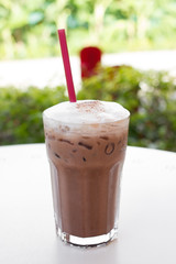 Ice chocolate on a table